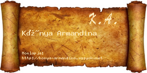 Kónya Armandina névjegykártya